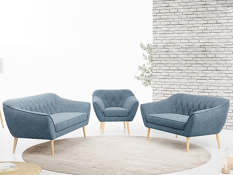 MKS MÖBEL Sofa PIRS 3 2 1, Set, Zwei Sofas, T30-Schaum, Moderne Sofa Set, S günstig online kaufen