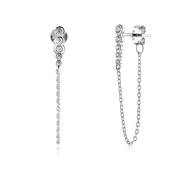 Runde Perlé Paar Ohrhänger zarte Halbcreolen Creolen Kettenohrringe 925er S günstig online kaufen