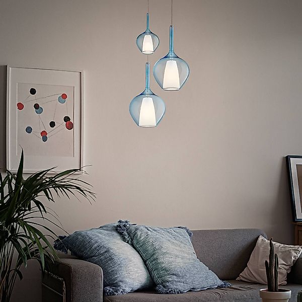 Ideal Lux Pendellampe Kalique 1, blau, Ø 18 cm, Kunststoff günstig online kaufen