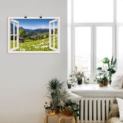 Artland Wandbild Fensterblick Bayerischen Alpen, Berge günstig online kaufen