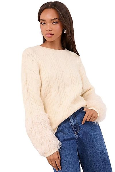 LIPSY Strickpullover Lipsy Strickpullover mit Kunstfellbesatz (1-tlg) günstig online kaufen