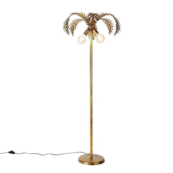 Qazqa Stehlampe Botanica, ohne Leuchtmittel, E27, Gold/Messing, Retro, Stah günstig online kaufen