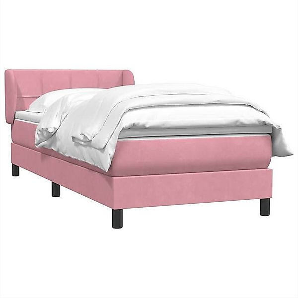 vidaXL Bett Boxspringbett mit Matratze Rosa 100x210 cm Samt günstig online kaufen