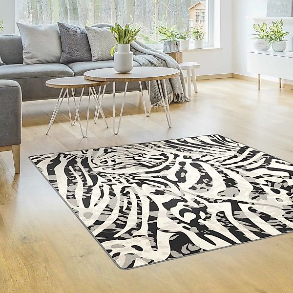 Teppich Zebramuster in Grautönen günstig online kaufen