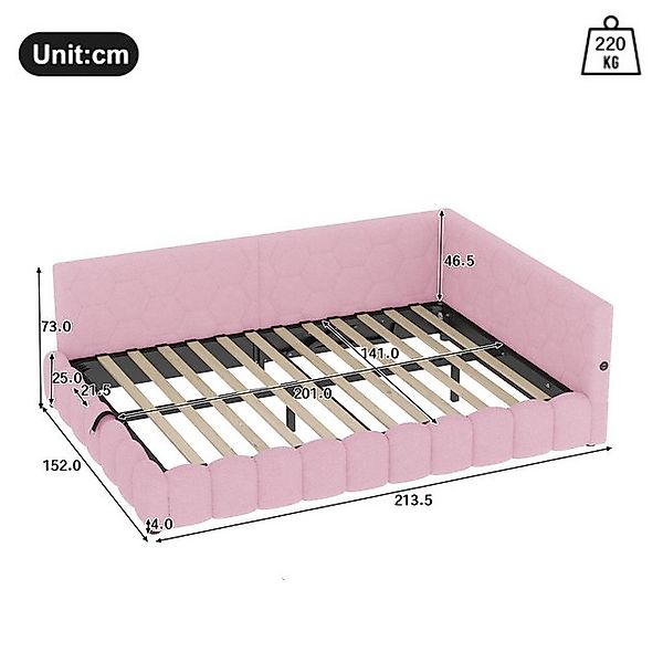 Flieks Daybett, Hydraulisches Polsterbett Tagesbett Schlafsofa 140x200cm mi günstig online kaufen