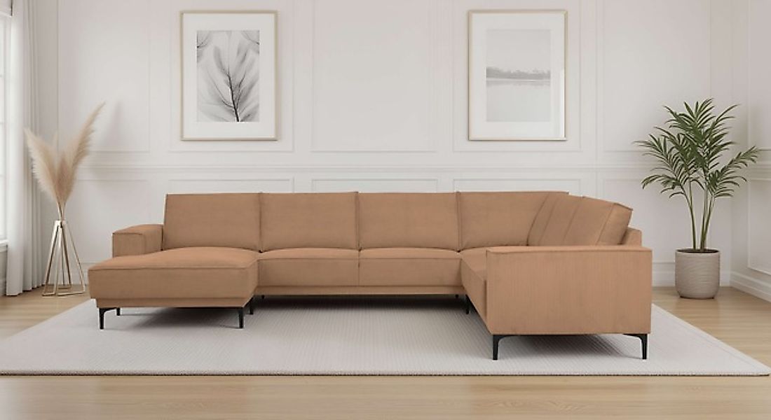 PLACES OF STYLE Wohnlandschaft »XXL Sofa Oland, Struktur, Flachgewebe, Luxu günstig online kaufen