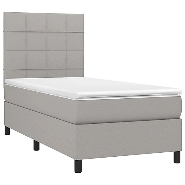 vidaXL Boxspringbett mit Matratze Hellgrau 80x200 cm Stoff 3141729 günstig online kaufen