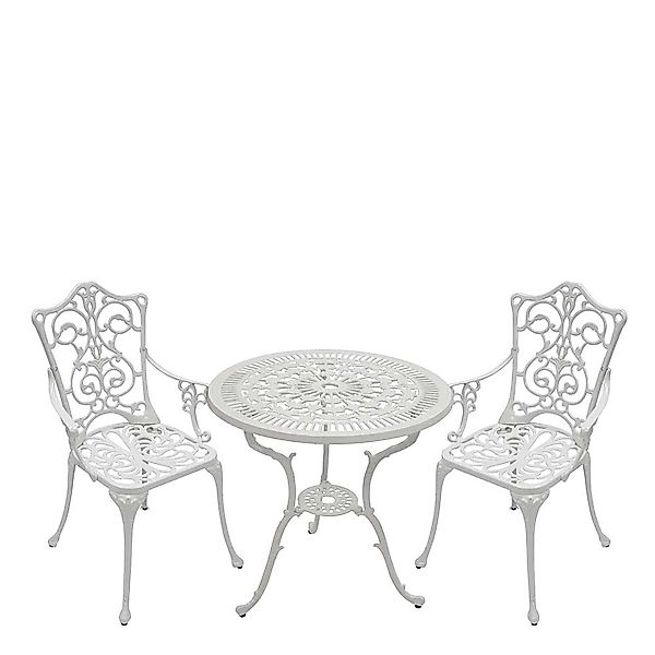 Gartensitzgruppen in Weiß Vintage Design (dreiteilig) günstig online kaufen
