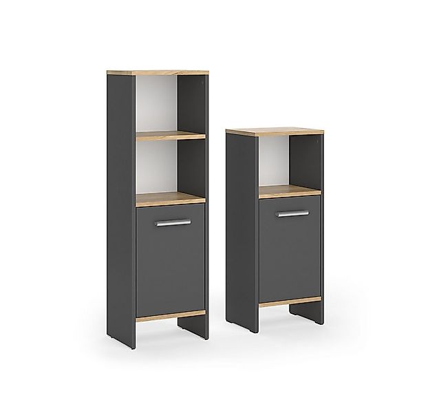 Vicco Badmöbel-Set Karli, Anthrazit/Goldkraft Eiche/Goldkraft Eiche, 2 Teil günstig online kaufen