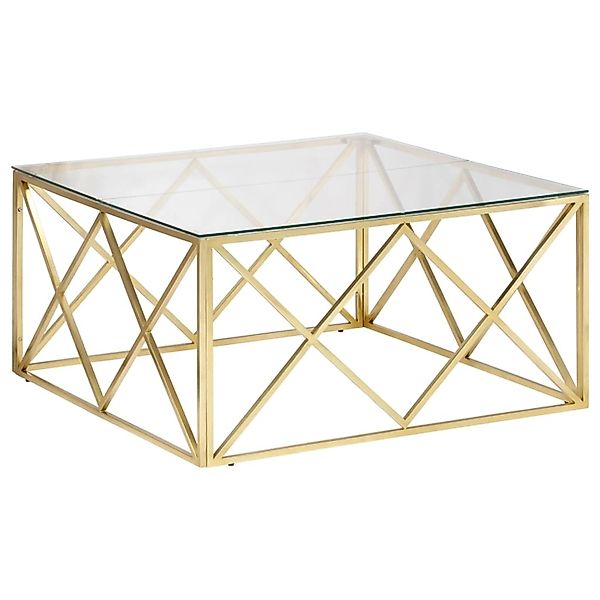 vidaXL Couchtisch Golden Edelstahl und Hartglas 349978 günstig online kaufen