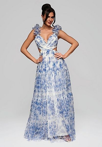 OMBRE Abendkleid Langes Chiffonkleid mit floralen Details günstig online kaufen