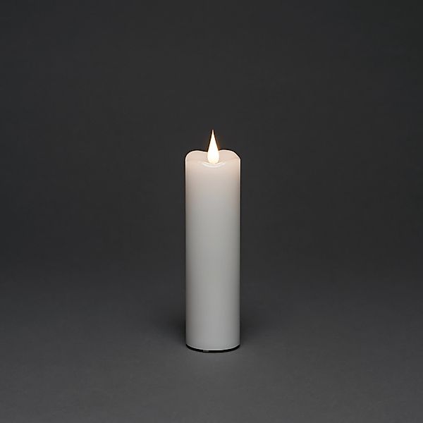 Konstsmide LED-Echtwachskerze Weiß mit Timer für Innen 17,8 x 5 cm günstig online kaufen