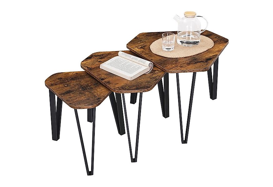 VASAGLE Beistelltisch, Couchtisch, Satztische, mit Metallbeinen, 3er Set günstig online kaufen