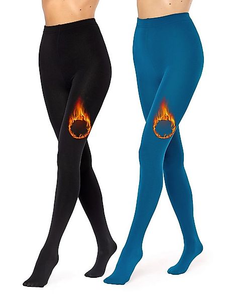 Merry Style Strumpfhose 2er Pack Strumpfhosen Damen Winter Wärme Tights Gef günstig online kaufen