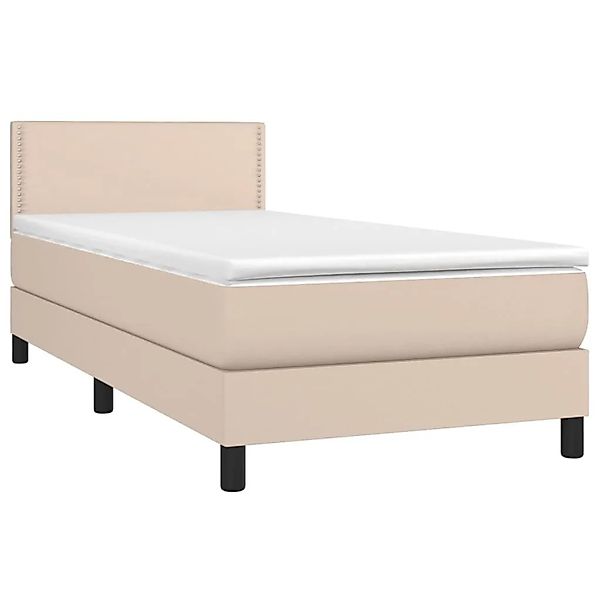 vidaXL Boxspringbett mit Matratze & LED Cappuccino-Braun 80x200cm 3134134 günstig online kaufen