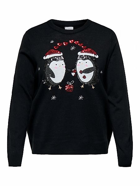 ONLY CARMAKOMA Weihnachtspullover "CARXMAS SHINE LS ONECK KNT" Ugly Sweater günstig online kaufen