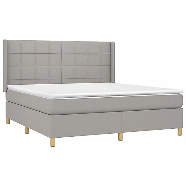 vidaXL Boxspringbett mit Matratze & LED Hellgrau 160x200 cm Stoff 3138885 günstig online kaufen