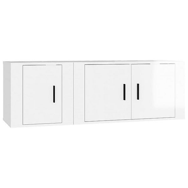 furnicato TV-Schrank 2-tlg. TV-Schrank-Set Hochglanz-Weiß Holzwerkstoff (1- günstig online kaufen