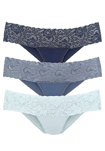 Vivance Brasilslip, (3er-Pack), aus elastischer Baumwolle mit floraler Spit günstig online kaufen