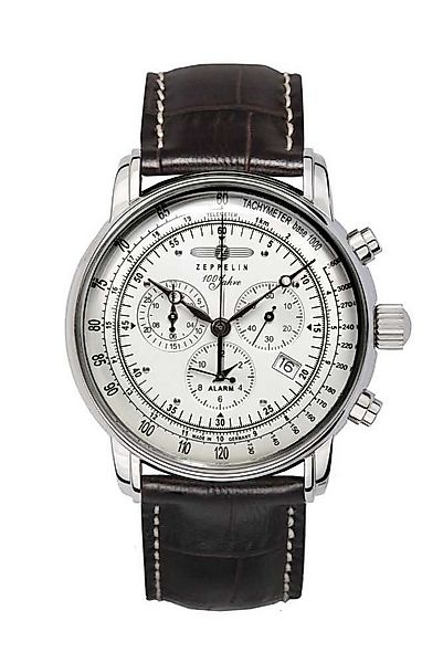 ZEPPELIN Chronograph Herrenuhr 100 Jahre Zeppelin - Lederarmband, 42 mm 768 günstig online kaufen