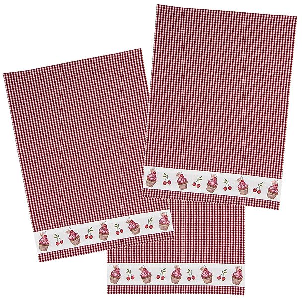 Clayre & Eef Geschirrtuch Cherry Cupcakes, günstig online kaufen