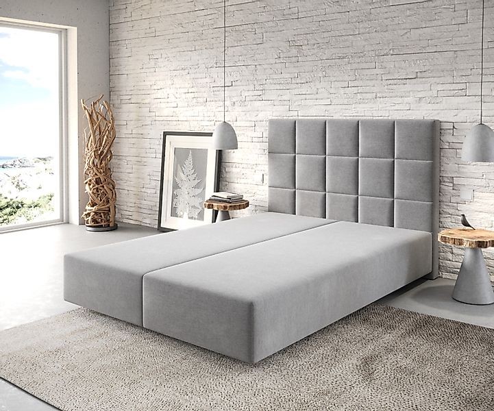 DELIFE Bettgestell Dream-Fine, Mikrofaser Grau 140x200 günstig online kaufen