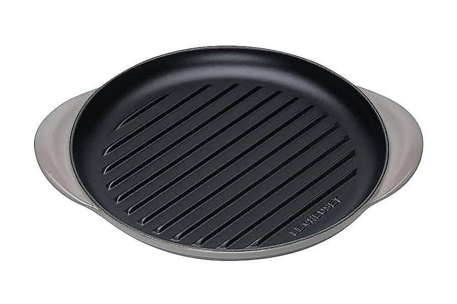 Le Creuset Grillplatte Rund Gusseisen Flint Grau 25cm günstig online kaufen