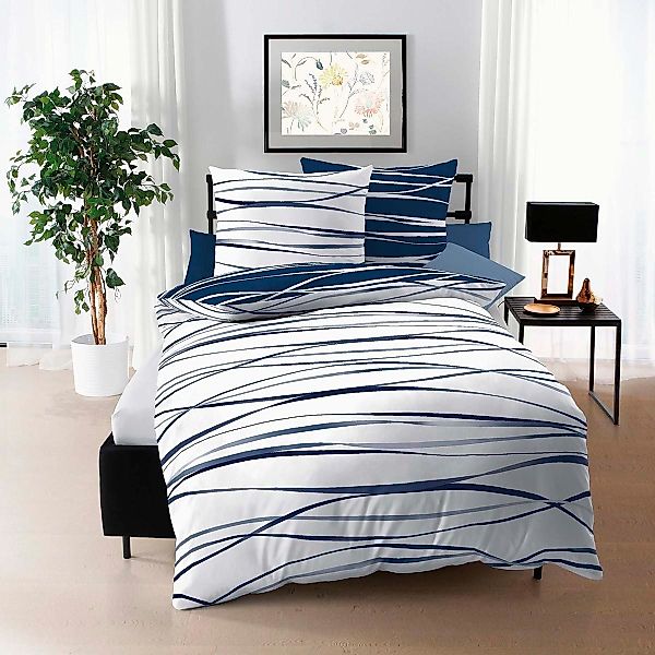 BETTWARENSHOP Bettwäsche Satinmotion marine, Mako Satin, günstig online kaufen