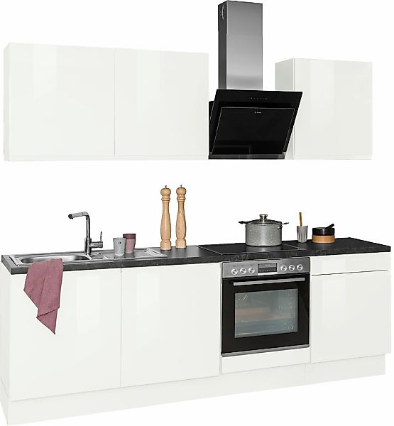 KOCHSTATION Küchenzeile "KS-Avio" 38 mm starke Arbeitsplatte und Hochglanz- günstig online kaufen