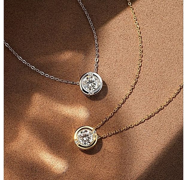 ROUGEMONT Kette mit Anhänger Elegante Moissanit Halskette mit 1,0ct +Echthe günstig online kaufen