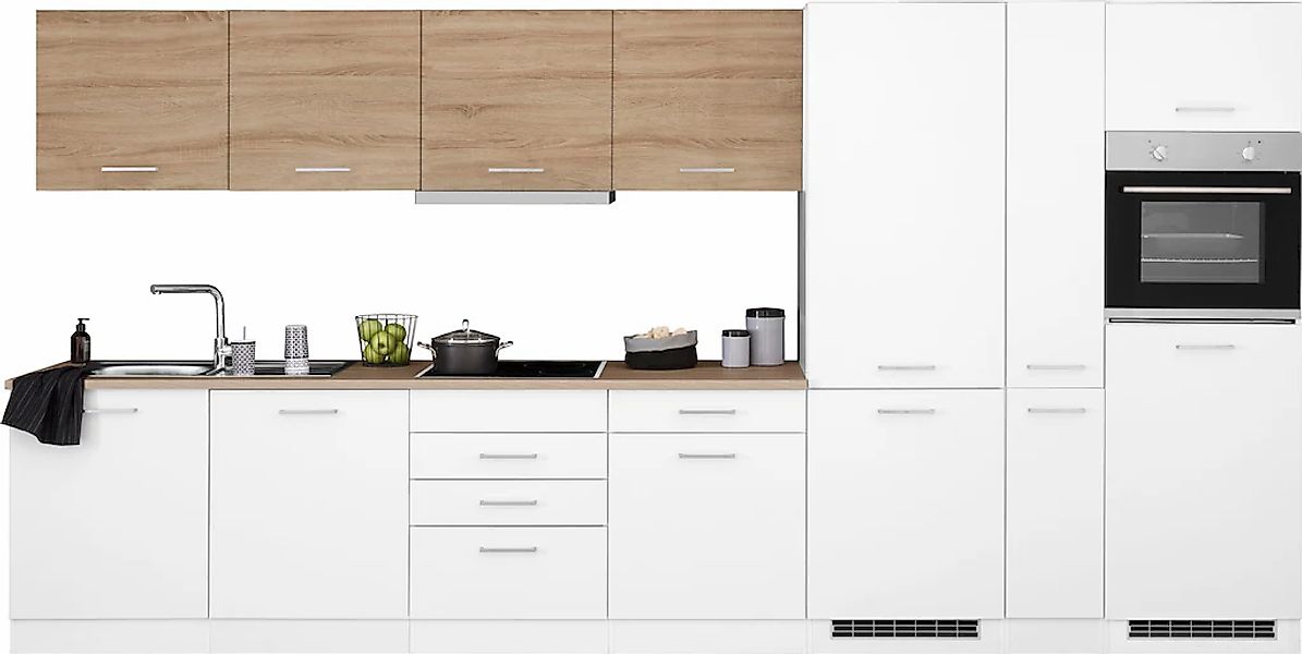 KOCHSTATION Küchenzeile "KS-Visby" mit E-Geräten, Breite 390 cm inkl. Kühl/ günstig online kaufen
