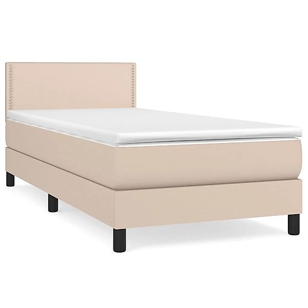 vidaXL Boxspringbett mit Matratze Cappuccino-Braun 80x200cm Kunstleder13897 günstig online kaufen