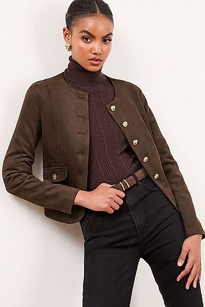 LIPSY Lederjacke Lipsy Kragenlose Jacke, Regular (1-St) günstig online kaufen