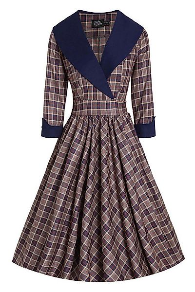 Dolly and Dotty A-Linien-Kleid Tiffany Navy Tartan Coat Dress Vintage Rocka günstig online kaufen