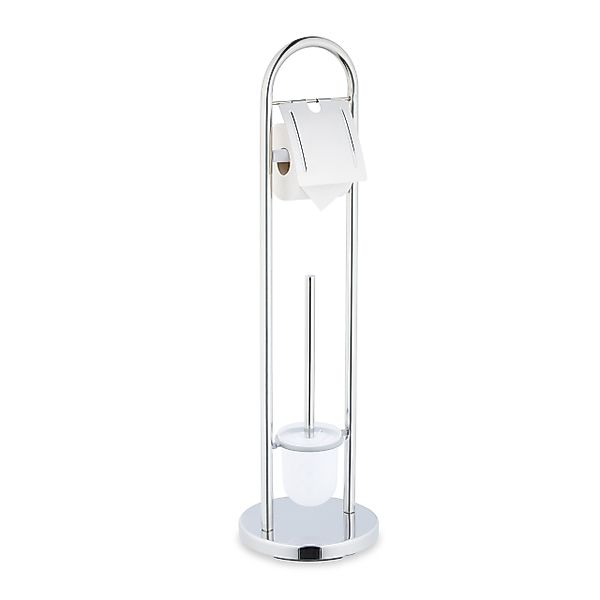 relaxdays WC-Garnitur aus Edelstahl, Silber günstig online kaufen