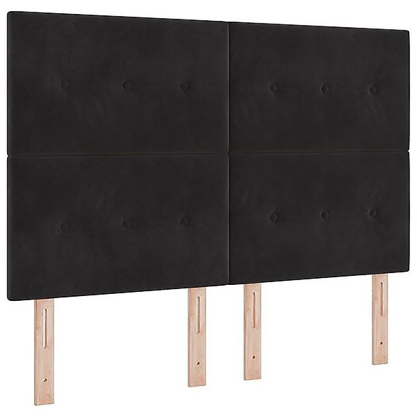 vidaXL Bett Boxspringbett mit Matratze Schwarz 140x190 cm Samt (1-tlg) günstig online kaufen