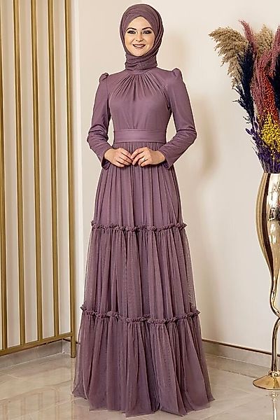 Modavitrini Abendkleid Tüllkleid mit Rüschenrock Hijab günstig online kaufen
