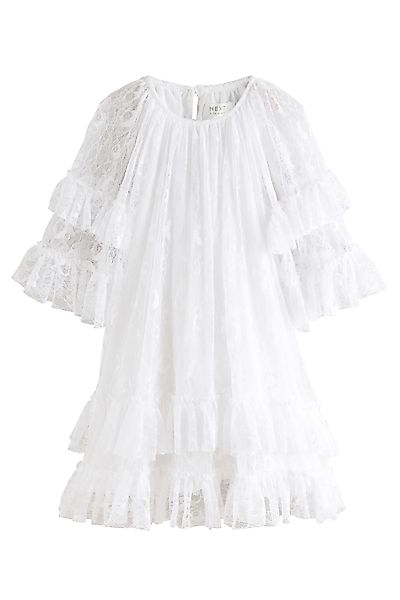 Next Jerseykleid Gestuftes Kleid mit Spitze günstig online kaufen