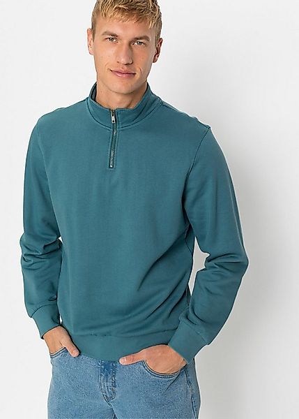 bonprix Sweatshirt mit Stehkragen, mit Reißverschluss, Regular Fit, unifarb günstig online kaufen