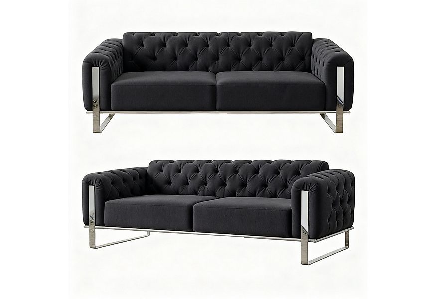 Palms-Store Sofa Liva in 4 Stoff- und 3 Fußfarben kombinierbar mit Knopfhef günstig online kaufen