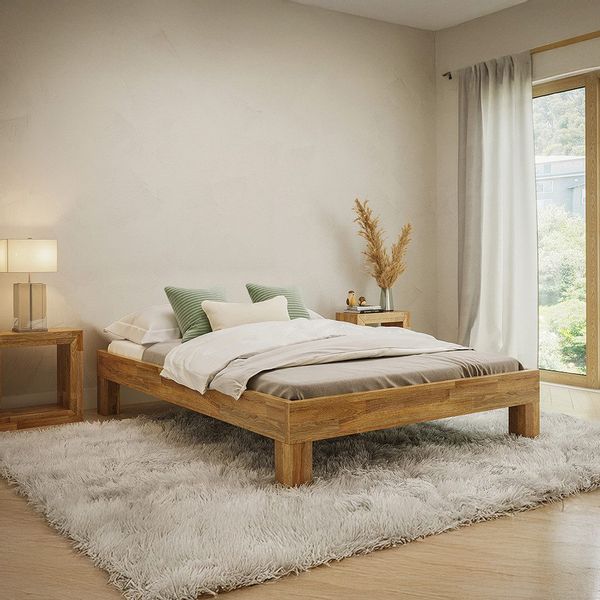 skølm. Massivholzbett Floki aus Eiche, ohne günstig online kaufen