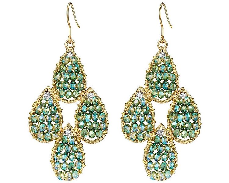 Lulu & Jane Paar Ohrhänger gelbgold, mit Glas günstig online kaufen