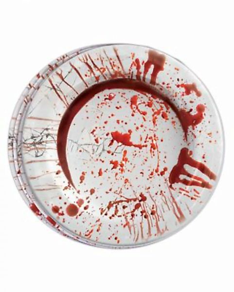 Blutige Party Papp Teller 8 Stück gelungene Halloween und Krimidinner Parti günstig online kaufen
