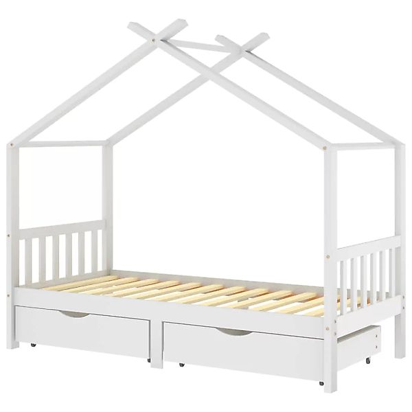 Kinderbett Mit Schubladen Weiß Massivholz Kiefer 90x200 Cm günstig online kaufen