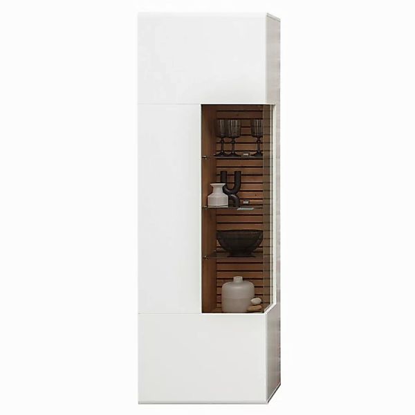 expendio Vitrine Frederik 1L weiß matt mit Beleuchtung 65x201x40 cm Anschla günstig online kaufen