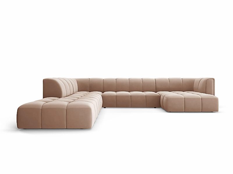 Milo Casa | Panorama-Ecksofa Francesca Samt links 7-Sitzer günstig online kaufen