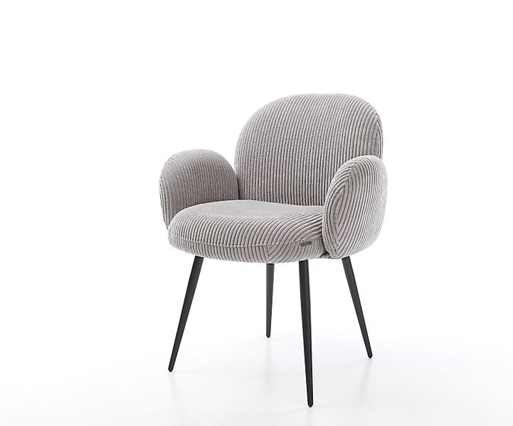 Esszimmerstuhl Nube-Flex mit Armlehnen Mikrofaser Anthrazit Vintage 4-Fuß k günstig online kaufen