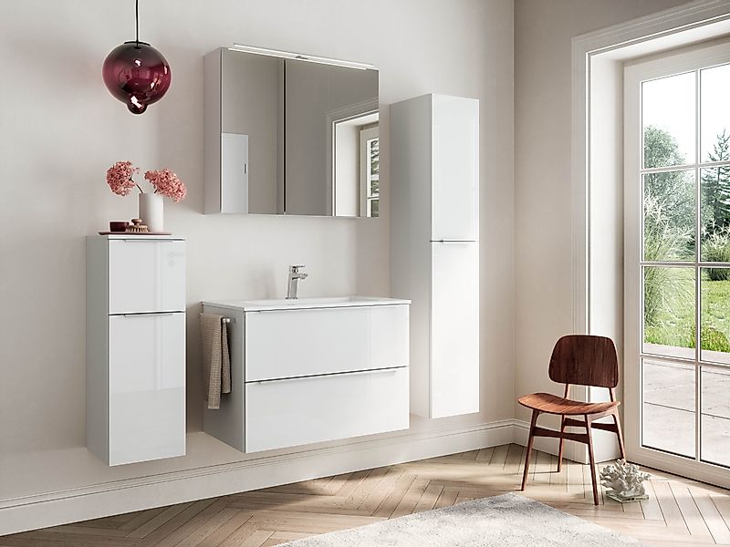 nobilia® Badmöbel-Set Levere, (4-St., vormontiert, mit günstig online kaufen