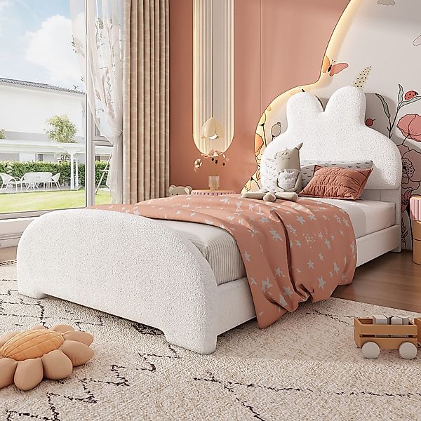 Flieks Polsterbett, Einzelbett Kinderbett 90x200cm Kopfteil günstig online kaufen