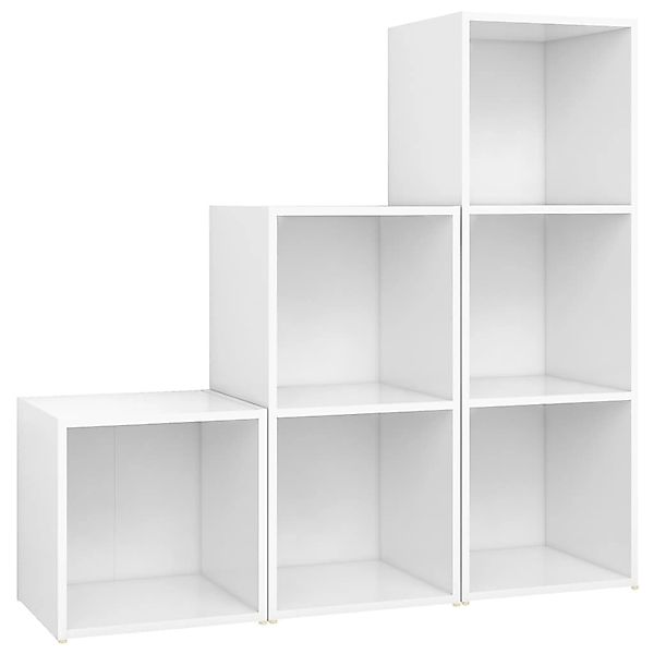 vidaXL 3-Tlg TV-Schrank-Set Weiß Holzwerkstoff 3080078 günstig online kaufen